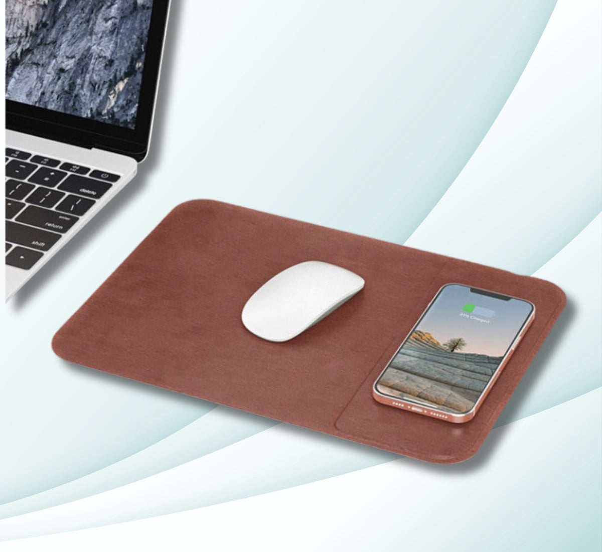 15W Wireless Charger Mouse Pad with Phone Stand