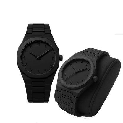 Arabic Dial Quartz Watch - 3ATM Waterproof Black Wrist Watch for Men