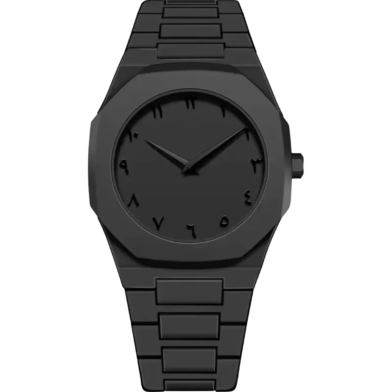 Arabic Dial Quartz Watch - 3ATM Waterproof Black Wrist Watch for Men