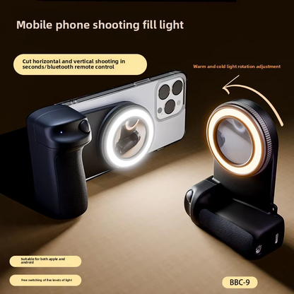 Magnetic Phone Grip with Fill Light - Camera Shutter Selfie Stabilizer