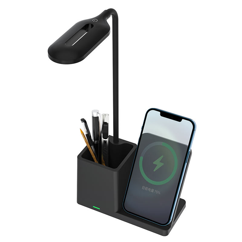 15W Wireless Charger with Pen Holder & Desk Lamp for iPhone