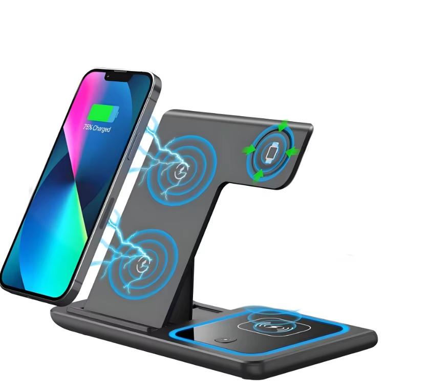 3-in-1 Wireless Charger - Multifunction Phone Charging Stand